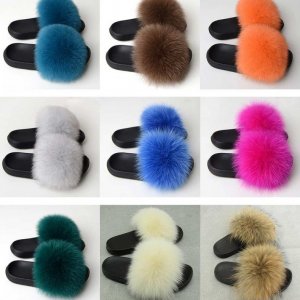 Fox fur slides wholesale – Fur Factory 