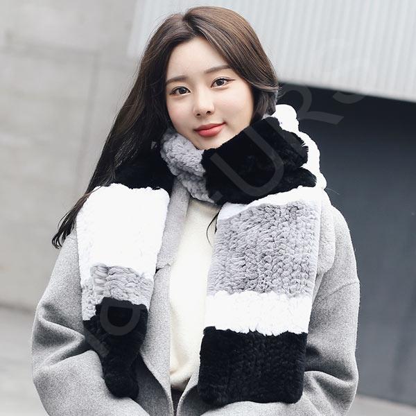 HL8W001-HL FURS-Rex-Rabbit-Scarf