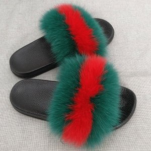 gucci women's fur slides