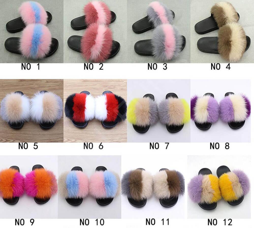 fox fur slides in three colors-1