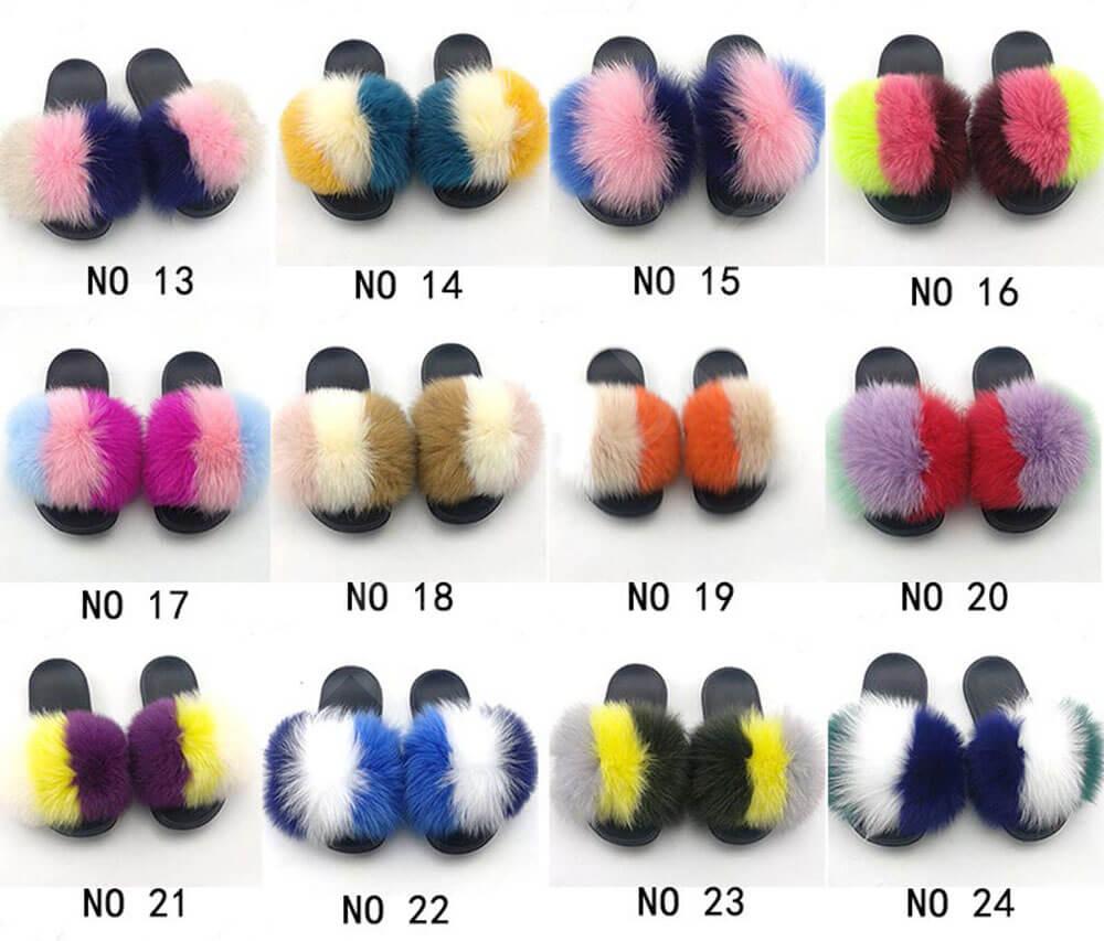 fox fur slides in three colors-2