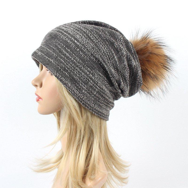 HL9C031-Wholesale Knit Hat With Fur pompom Wholesale Knit Hat With Fur pompom