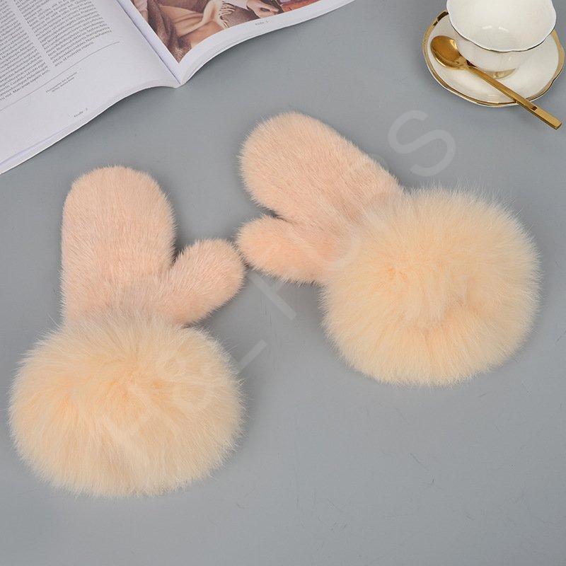 Mink Fur Gloves Fox Fur Cuff Mitten Mink Fur Gloves Fox Fur Cuff Mitten