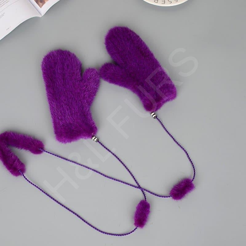 Knit Mink Glove HL8S003 (12) Knit Mink Glove