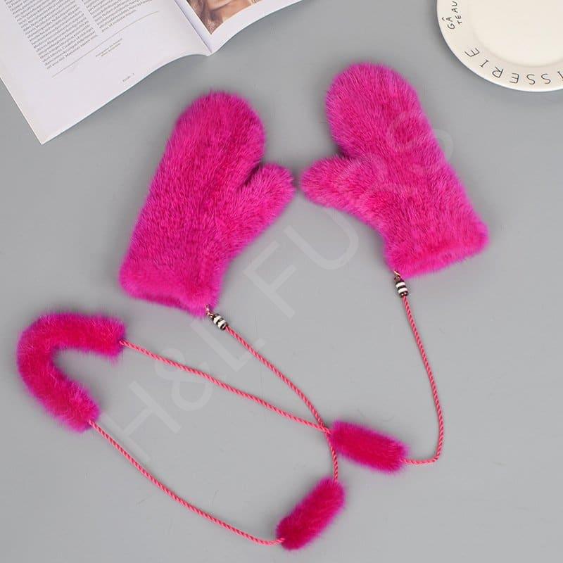 Knit Mink Glove HL8S003 (13) Knit Mink Glove