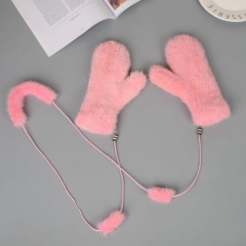 Mink Fur Knit Gloves