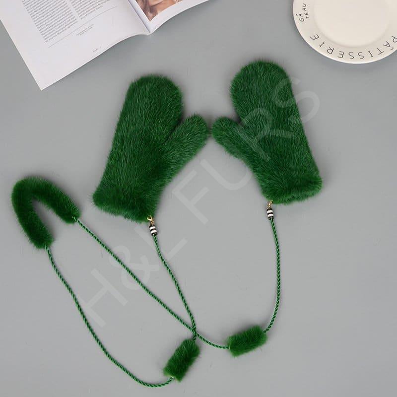 Knit Mink Glove HL8S003 (7) Mink Glove