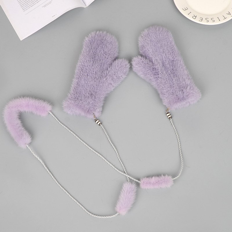 Knit Mink Glove