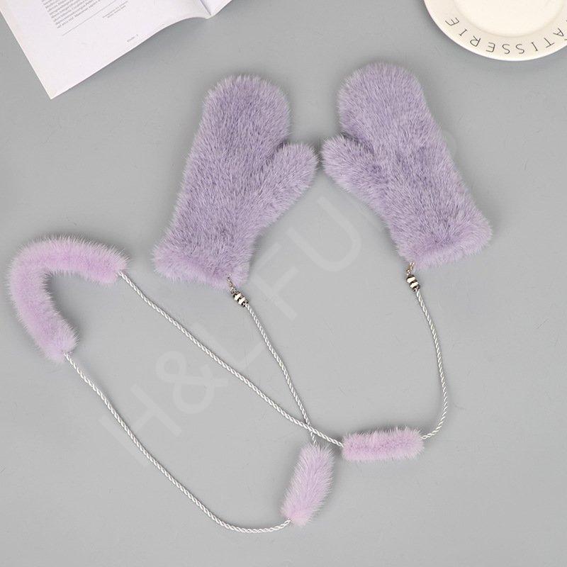 Knit Mink Glove HL8S003 (9) Knit Mink Glove