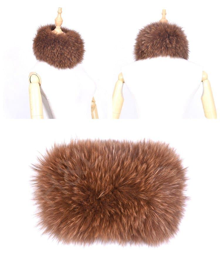 Elastic Fox Fur Headbands HL8T003 (10) Elastic Fox Fur Headbands