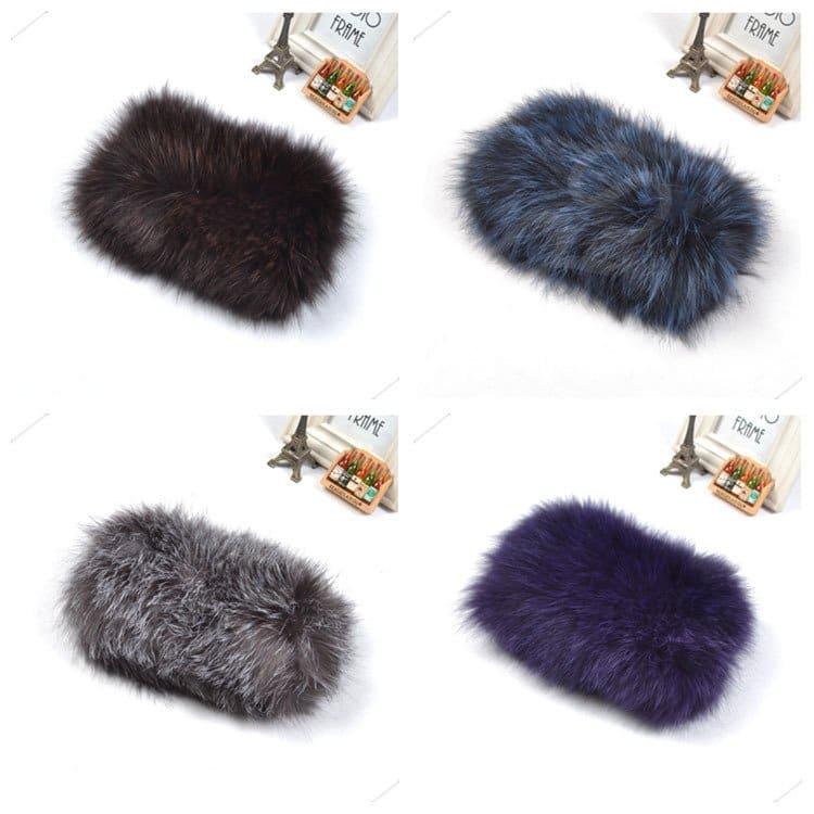 Fox Fur Headband HL8T003 (3) Knit Fox Headband
