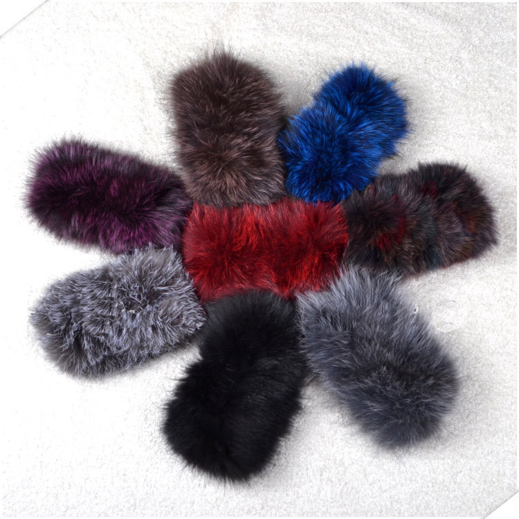 HL8T003 Elastic knit fox fur neckwarmer