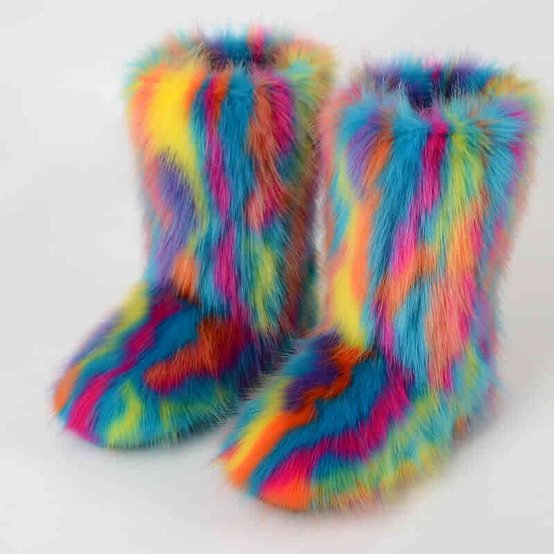 Colorful Faux Fur Boots – Fur Factory 
