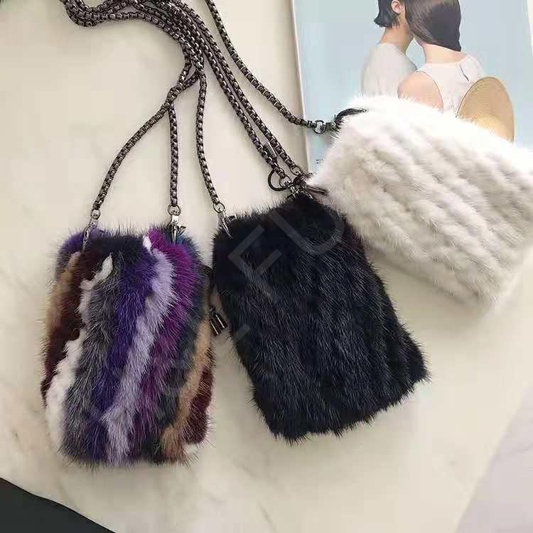 HL20HB014-Mink knit phone bag