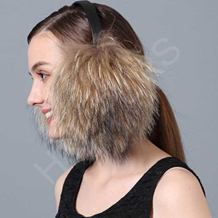 HL7E008--Raccoon Fur Earmuffs