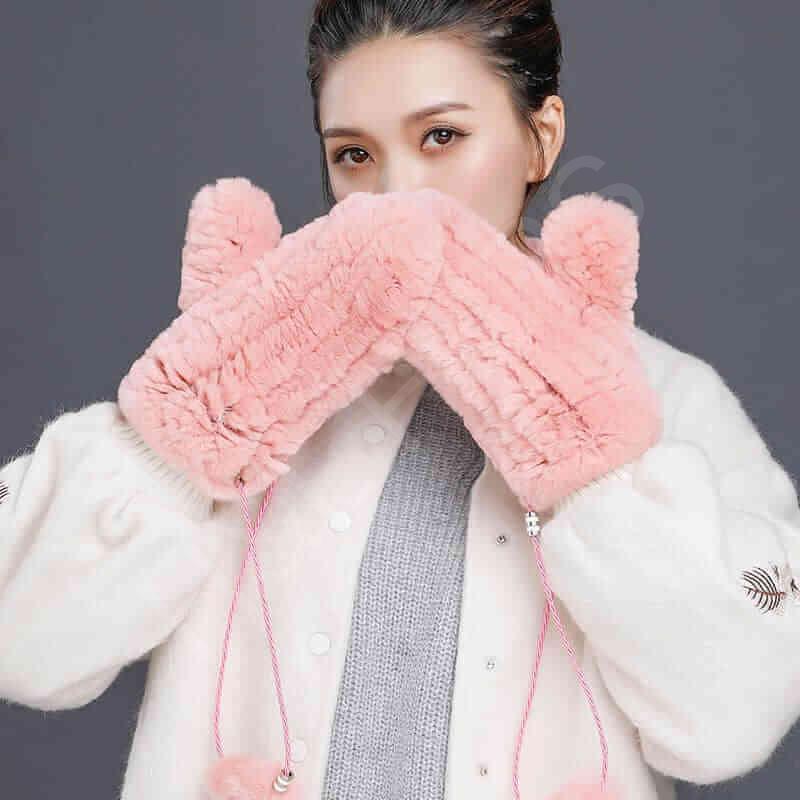 HL8S006 Rex Rabbit Knit Mitten-3