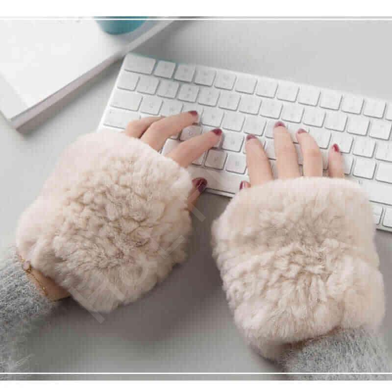 HL9S012 Real Rex Rabbit Fur Gloves Drop Shippping-1