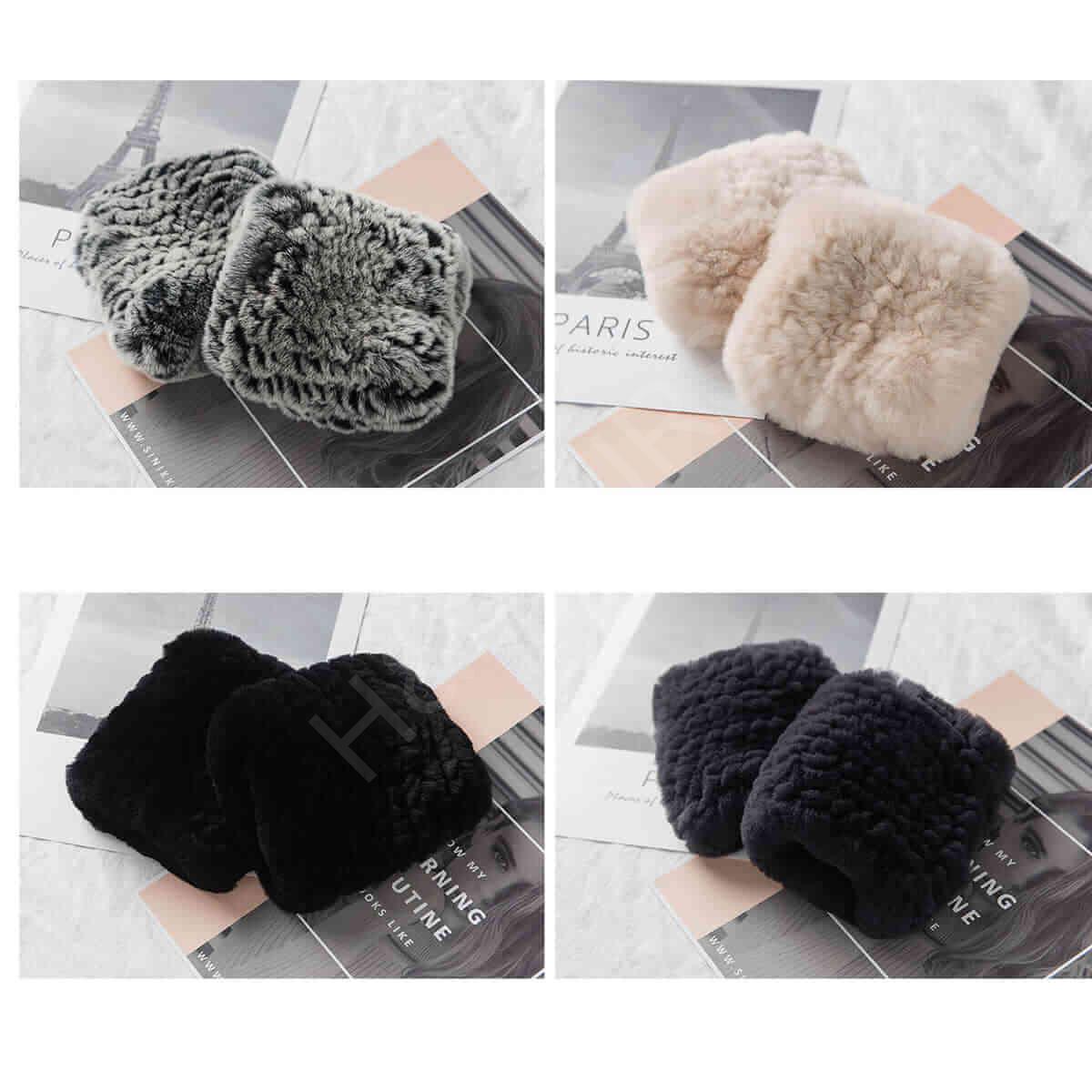 HL9S012 Real Rex Rabbit Fur Gloves Drop Shippping-2