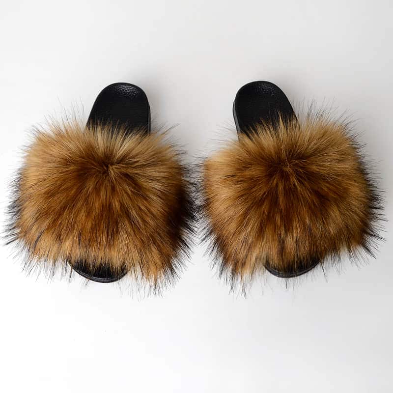 Wholesale ladies sandals fashion fox fur slippers for women – Fur Factory:  Fur Coats, Fur Accessories