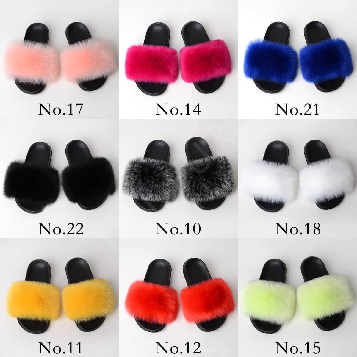 faux fur slide fox colors