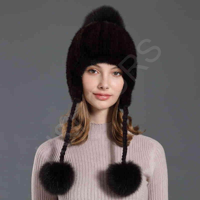 HL20C018 Natural Mink Fur Hat Ladies-1
