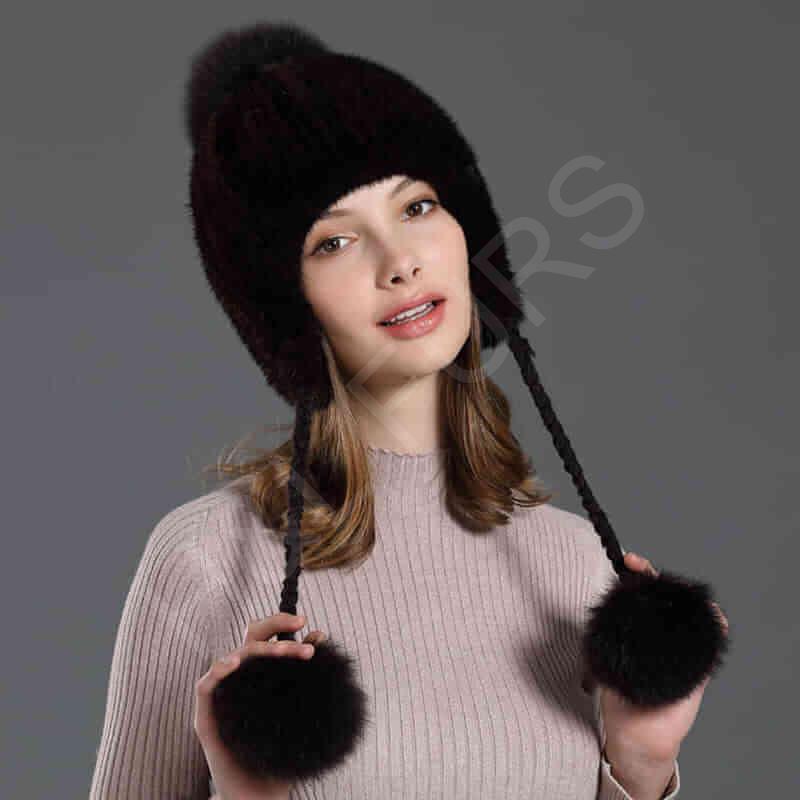 HL20C018 Natural Mink Fur Hat Ladies-2