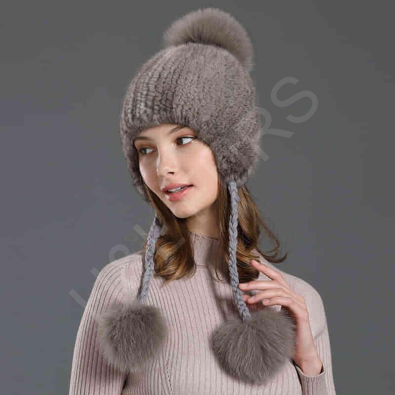 HL20C018 Natural Mink Fur Hat Ladies-5