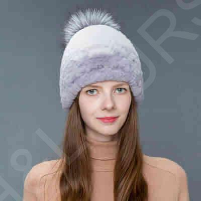 HL8C003 Real Fur Rex Rabbit Hat-1