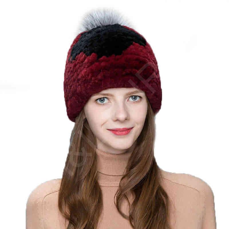 HL8C003 Real Fur Rex Rabbit Hat-2