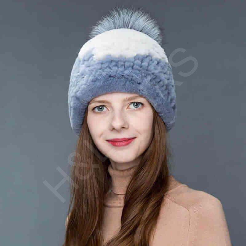 HL8C003 Real Fur Rex Rabbit Hat-3