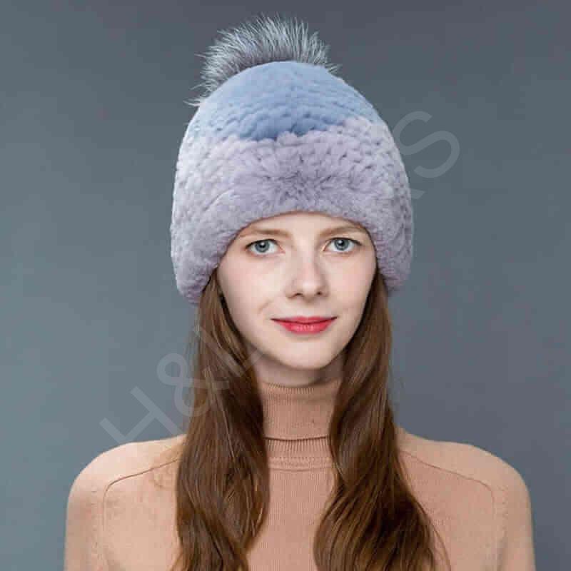HL8C003 Real Fur Rex Rabbit Hat-5