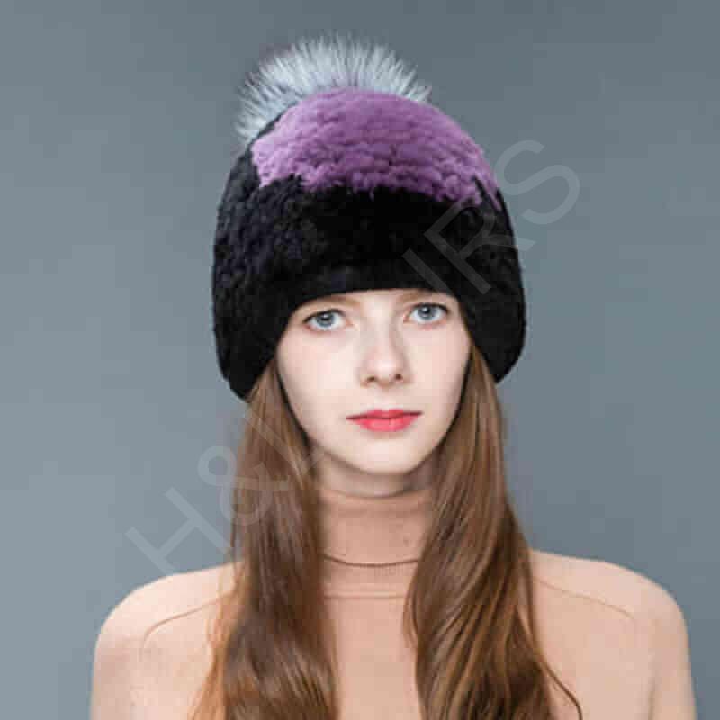 HL8C003 Real Fur Rex Rabbit Hat-8
