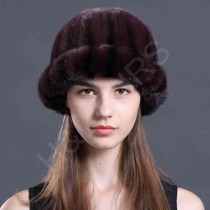 HL8C020 Mink Cap With Lining For Wholesale-1
