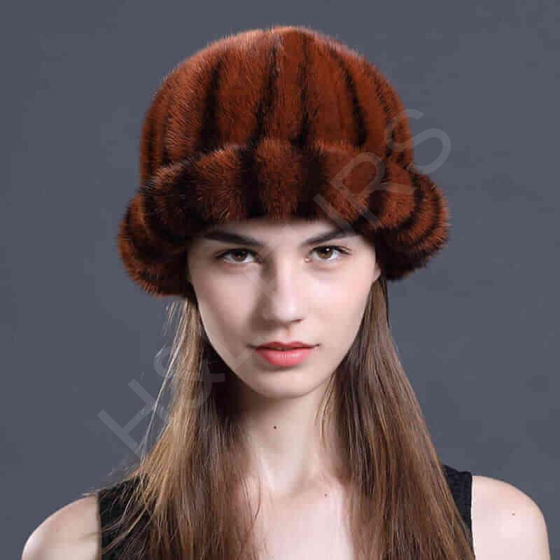 HL8C020 Mink Cap With Lining For Wholesale-2