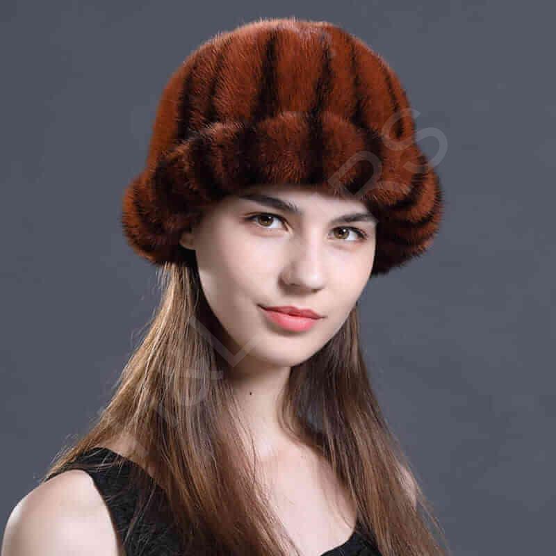 HL8C020 Mink Cap With Lining For Wholesale-3