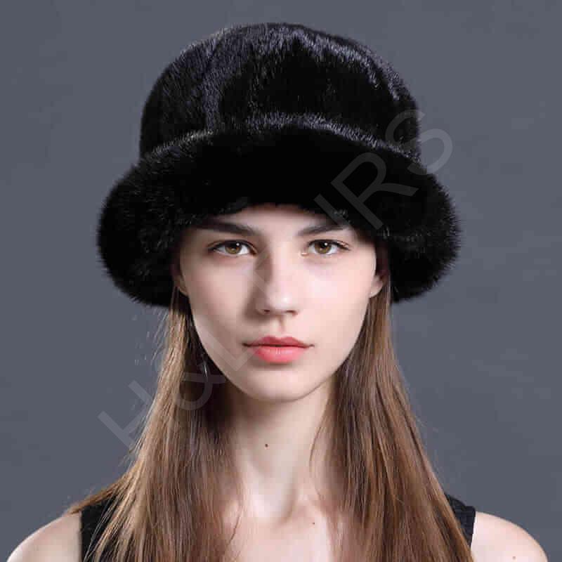 HL8C020 Mink Cap With Lining For Wholesale-4