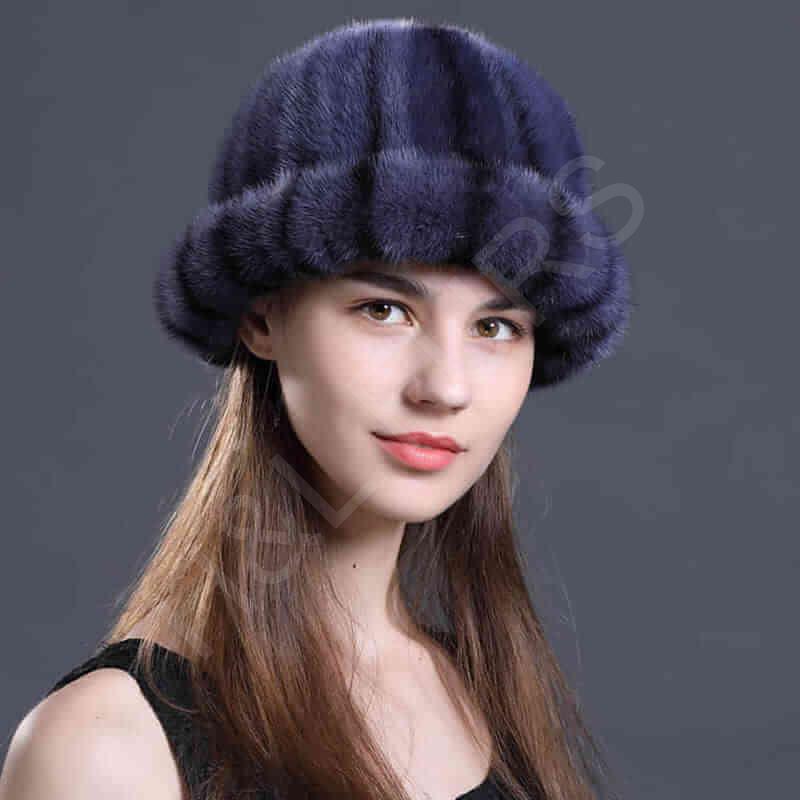 HL8C020 Mink Cap With Lining For Wholesale-6