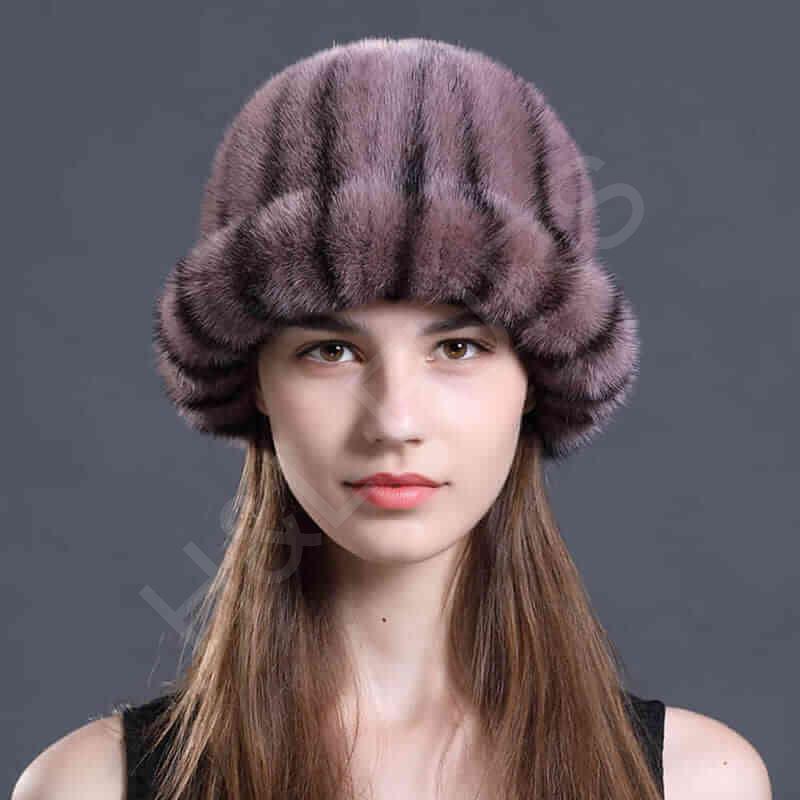 HL8C020 Mink Cap With Lining For Wholesale-7