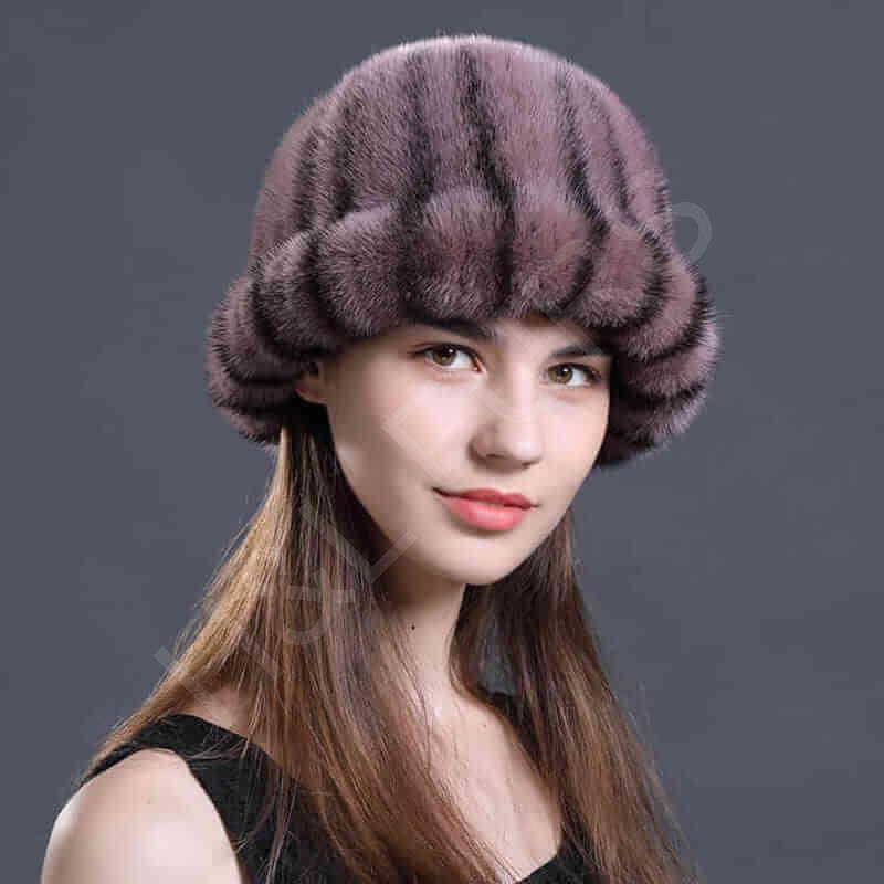 HL8C020 Mink Cap With Lining For Wholesale-8