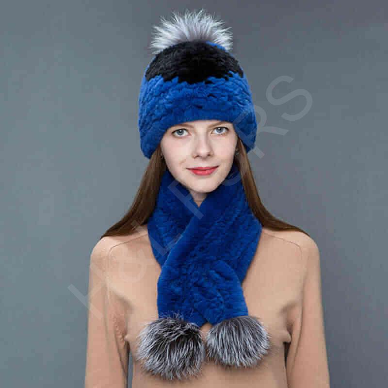 HL8W019 Rex Rabbit Fur Scarf-10