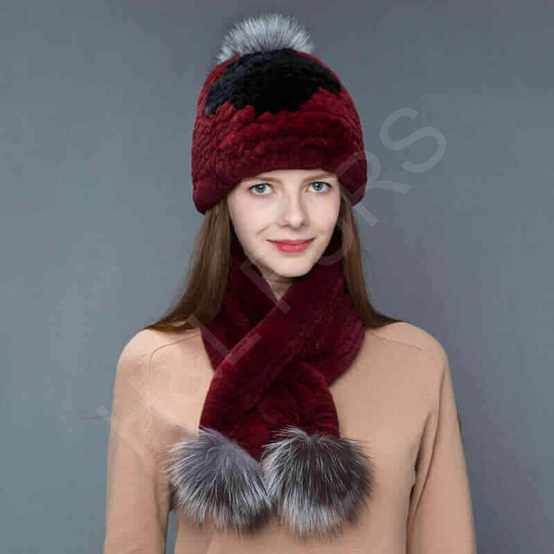 HL8W019 Rex Rabbit Fur Scarf-3