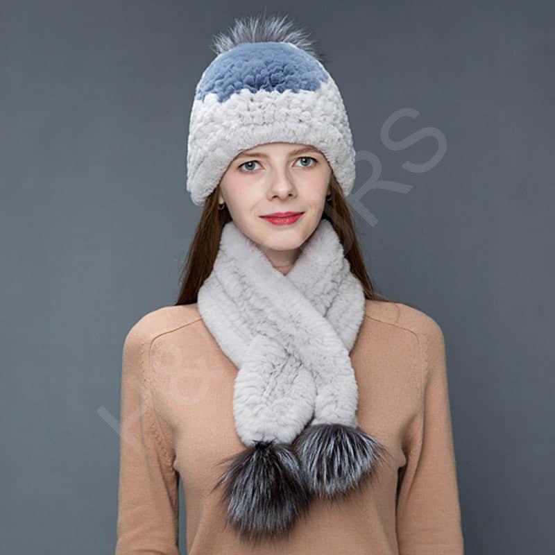 HL8W019 Rex Rabbit Fur Scarf-4