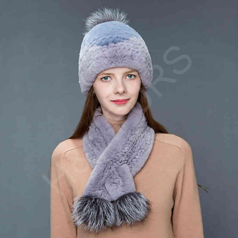 HL8W019 Rex Rabbit Fur Scarf-6