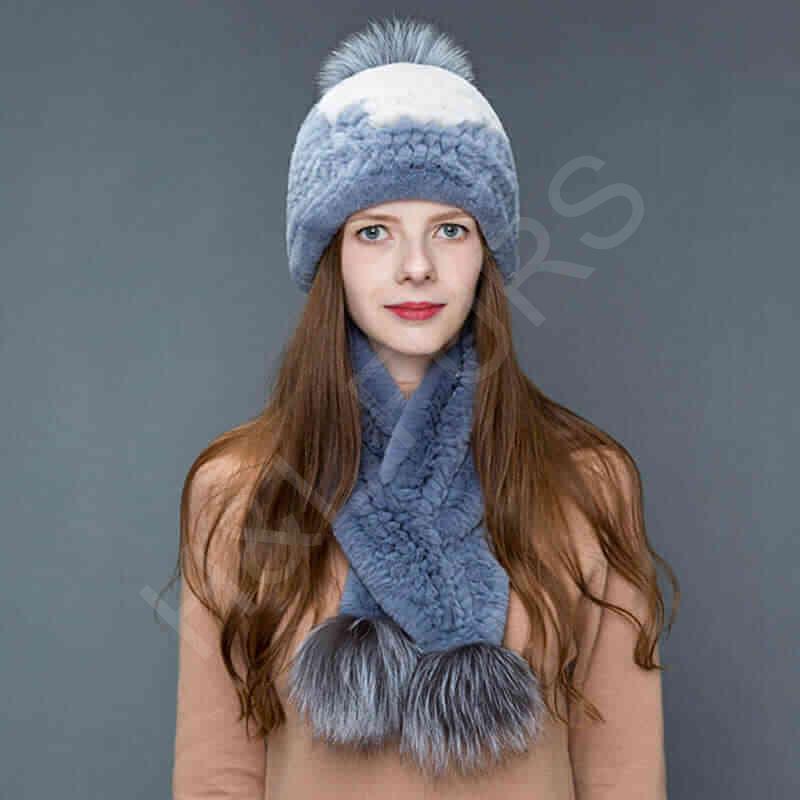 HL8W019 Rex Rabbit Fur Scarf-8