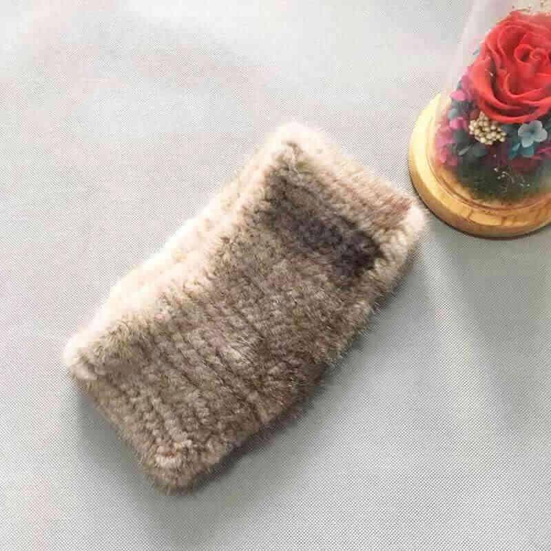 HL9T004 Mink Fur Knit Headband-5