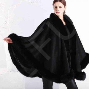 ジャケット・アウター sheller FOX fur cape coat BLACK ジャケット・アウター sheller FOX fur cape coat BLACK sheller