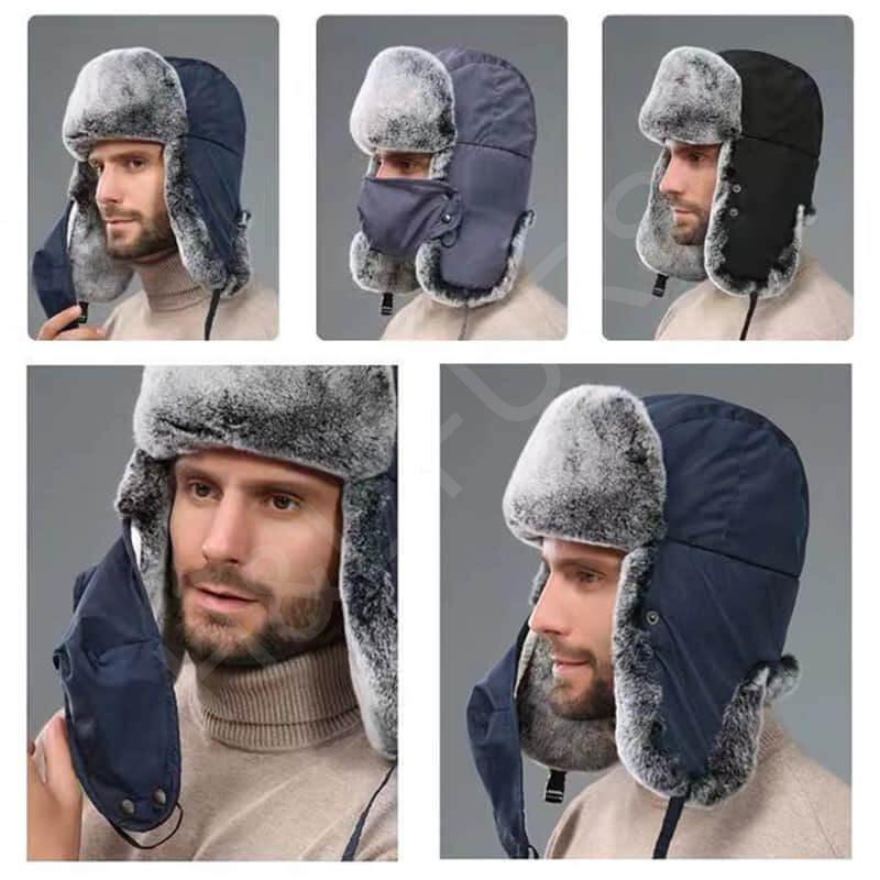 Real Rex Rabbit Fur Ushanka Hat HL20C030 colors Real Rex Rabbit Fur Ushanka Hat HL20C030 colors