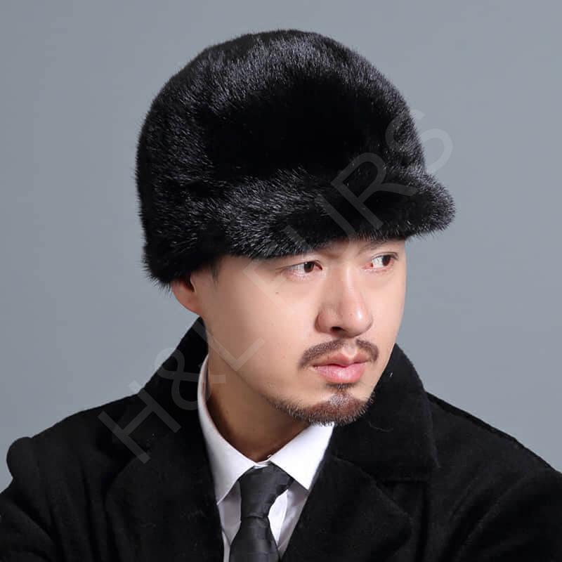 Real Mink Fur Hat Baseball Cap HL20C032-B Real Mink Fur Hat Baseball Cap HL20C032-B
