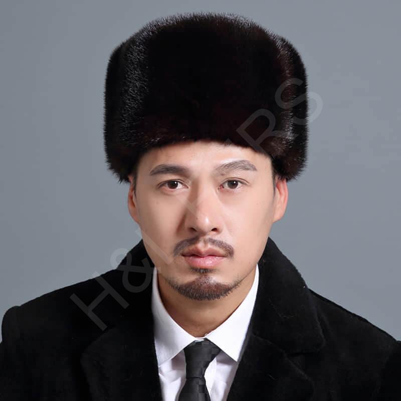 Traditional Real Mink Fur Hat Wholesale for Men HL20C033-B1 Traditional Real Mink Fur Hat Wholesale for Men HL20C033-B1