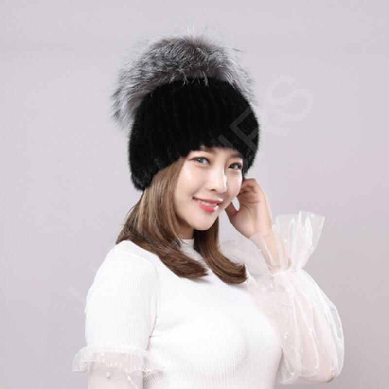 Wholesale Mink Fur Hat for Boutiques HL20C036-A Wholesale Mink Fur Hat for Boutiques HL20C036-A
